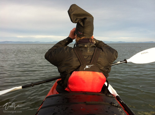 Vigile sur le fleuve à Cacouna, avec Mikaël Rioux, alors que commençaient les levés sismiques en vue de la construction du port pétrolier de Transcanada - 30 avril 2014