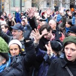 Occupation de la place d'Armes, 2011. - Photo: Nicolas Falcimaigne